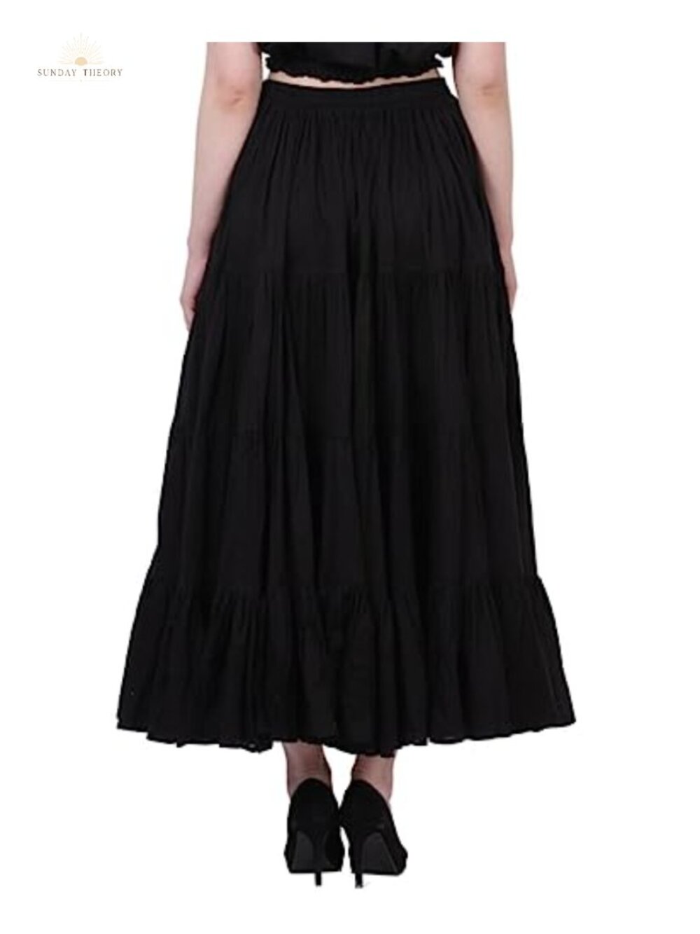 Plus Size 25 Yard Cotton Maxi Skirt Tiered Gypsy Belly Dance Flowy - Picture 2 of 6